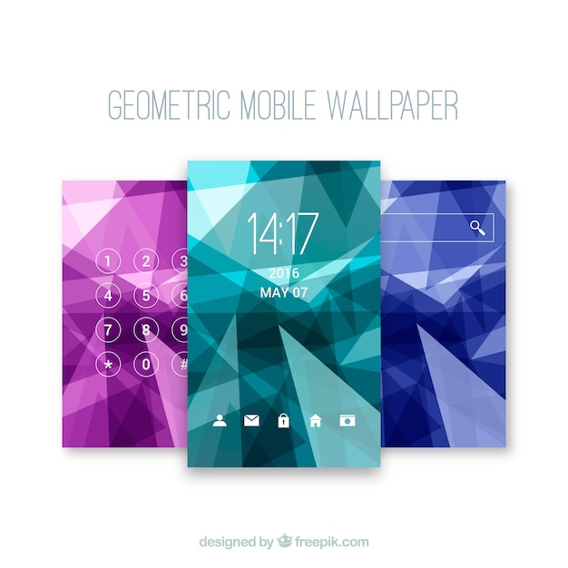 Free Vector mobile geometric wallpapers