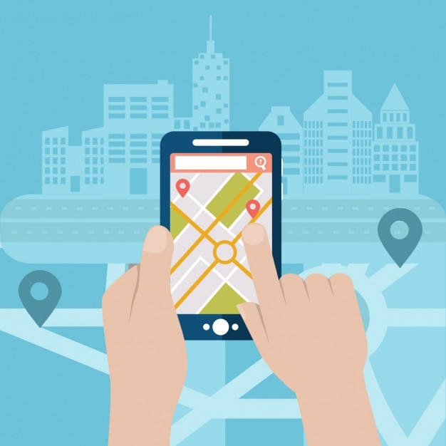 Free Vector mobile gps background design