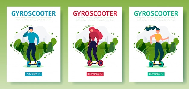 Mobile Landing Page Set Offers Riding Gyroscooter