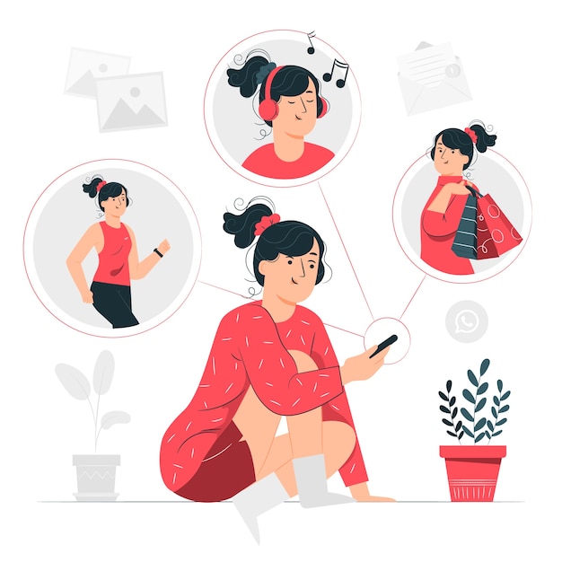 Mobile life concept illustration