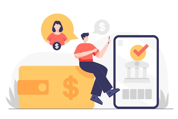 Free Vector mobile online service payment concept. mobile payments online payment app for smartphone has security and protection contactless payment. business finance pay, transaction online