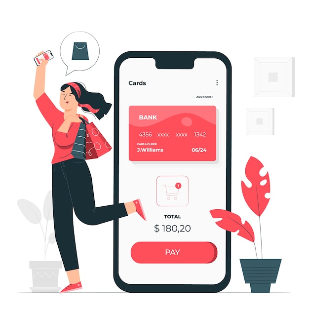 Mobile payments concept illustration