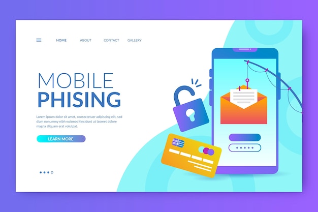 Mobile phishing landing page template