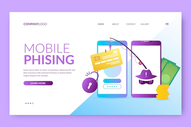 Mobile phishing landing page template