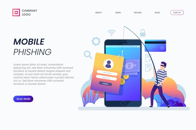 Mobile phishing landing page