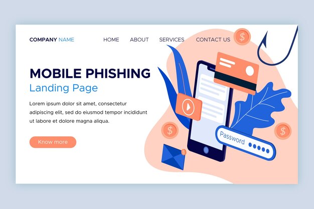 Mobile phishing landing page