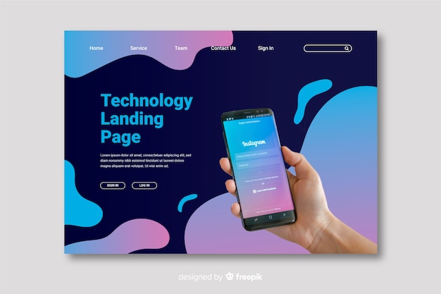 Mobile technology landing page