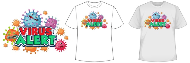 Free Vector mock up shirt with coronavirus icon