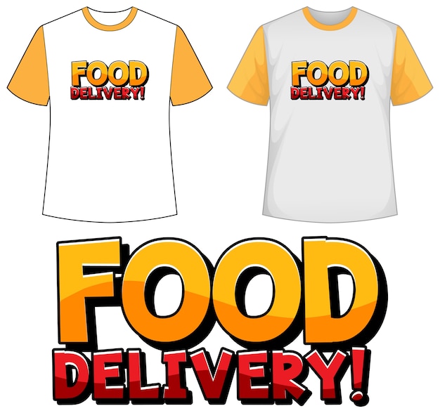 Free Vector mock up shirt with food delivery icon