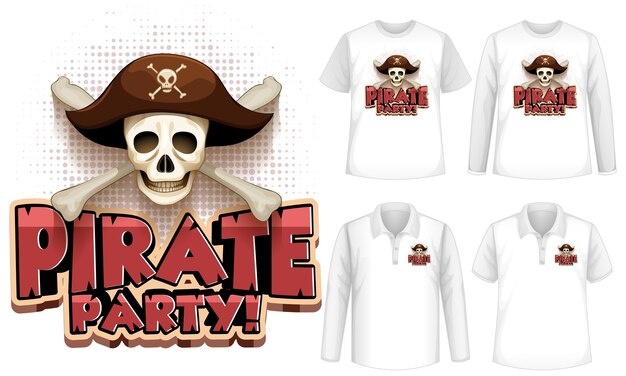 Mock up shirt with pirate party icon