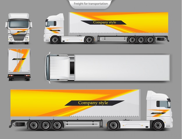 Free Vector mock up, template brand design for truck