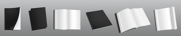 Free Vector mockup of booklet or magazine with black cover