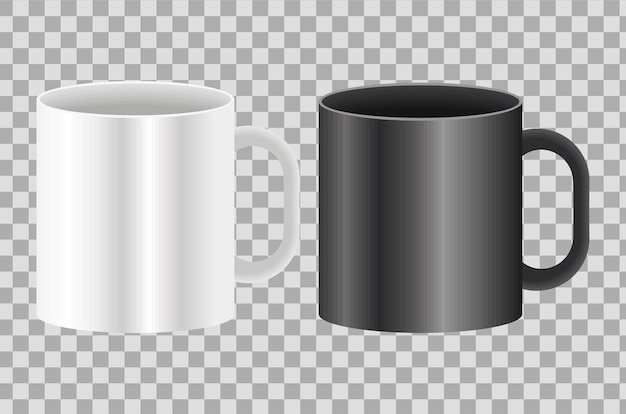 Free Vector mockup brand monochrome mugs