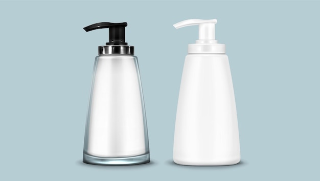 Free Vector mockup of cosmetic bottle with pump cap