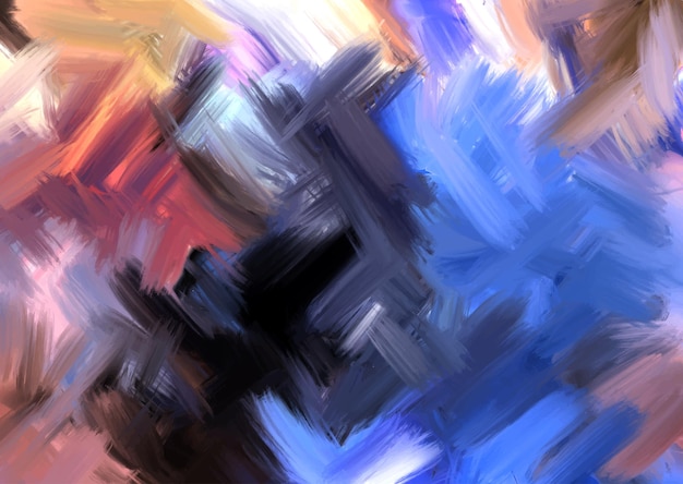 Free Vector modern abstract art with oil painted brush strokes design