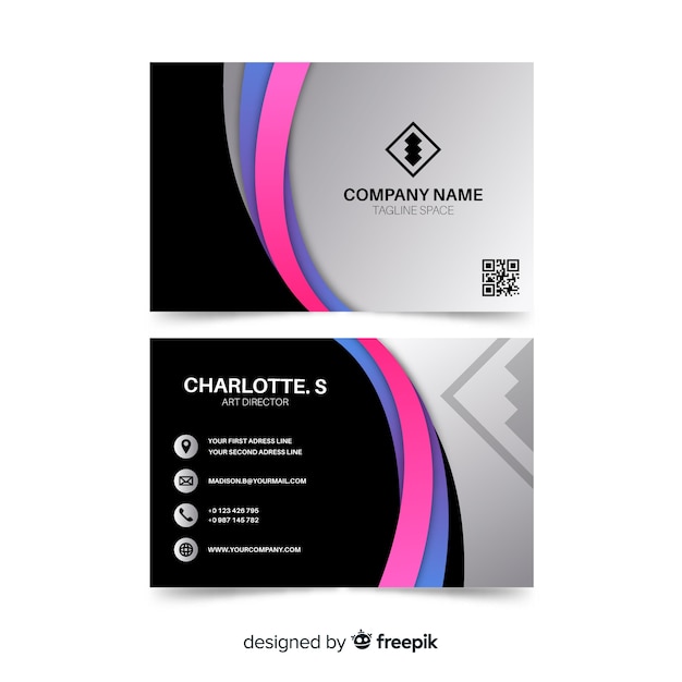 Modern abstract business card with logo