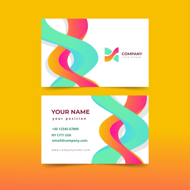 Modern abstract colorful business card template