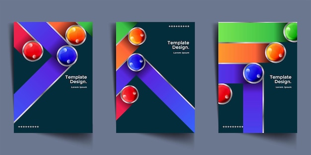 Free vector modern abstract covers set minimal covers design colorful geometric background vector illustration