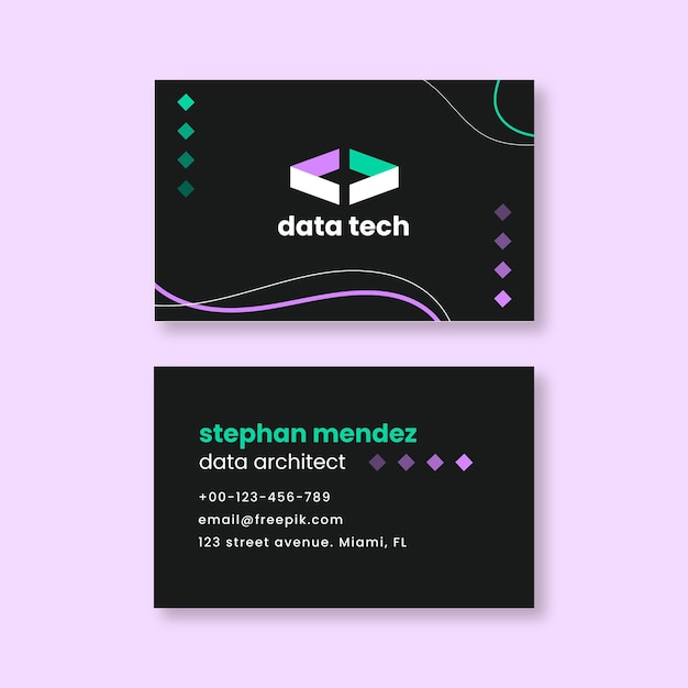 Free vector modern abstract data architect business card