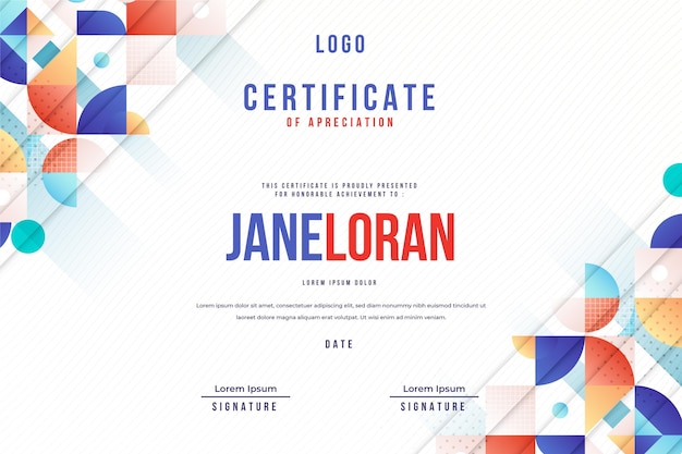 Modern abstract design of certificate template