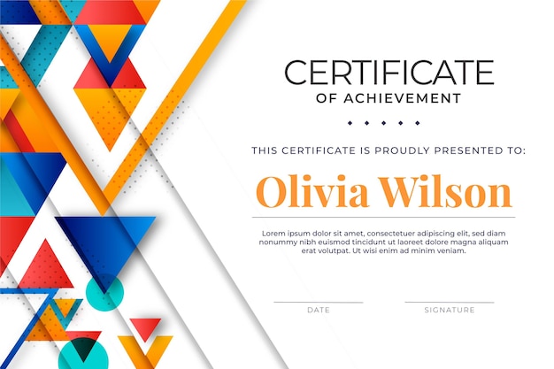 Modern abstract design of certificate template