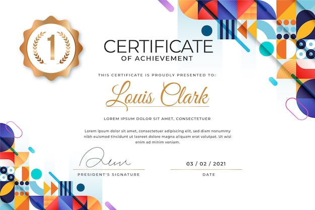 Modern abstract design of certificate template