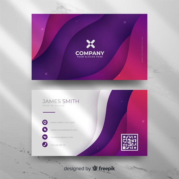 Modern abstract gradient business card template