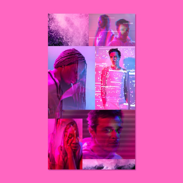 Modern aesthetic pink collage mobile wallpaper