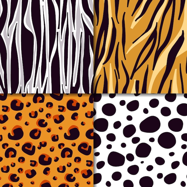 Free vector modern animal print pattern collection