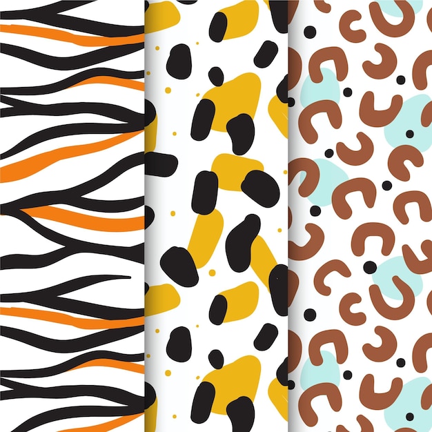 Free vector modern animal print pattern collection