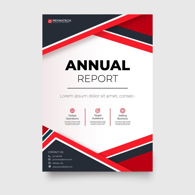 Modern Annual Report Business Brochure Template with Abstract Shapes