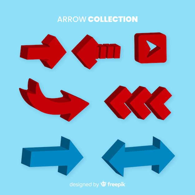 Free Vector modern arrow collection with 3d style