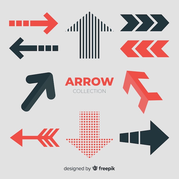 Modern arrow collection with flat design