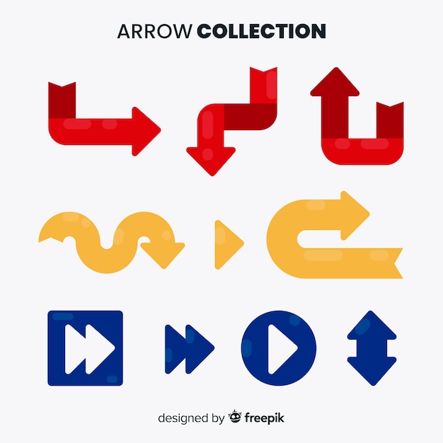 Modern arrow collection with flat design