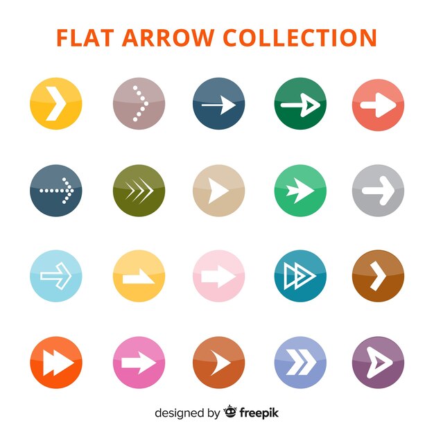 Modern arrow collection with flat design