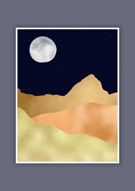 Free Vector modern art design with abstract landscape