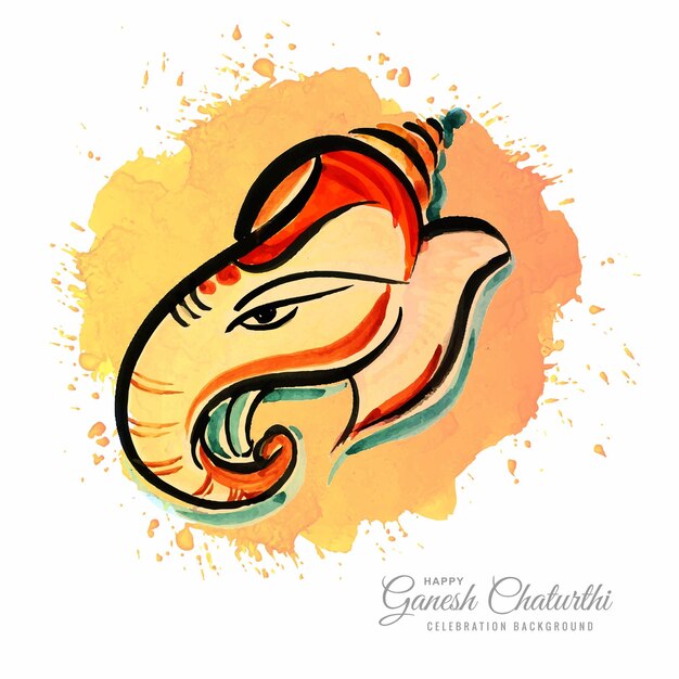 Modern artistic happy ganesh chaturthi festival card background