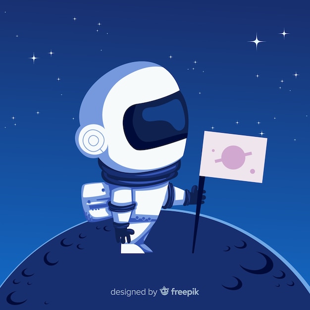 Free Vector modern astronaut character with flat design