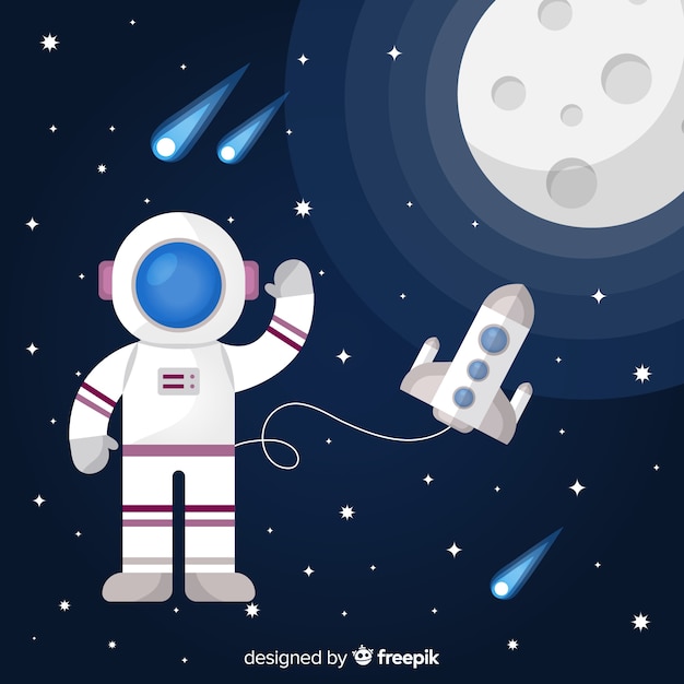 Modern astronaut composition with flat design