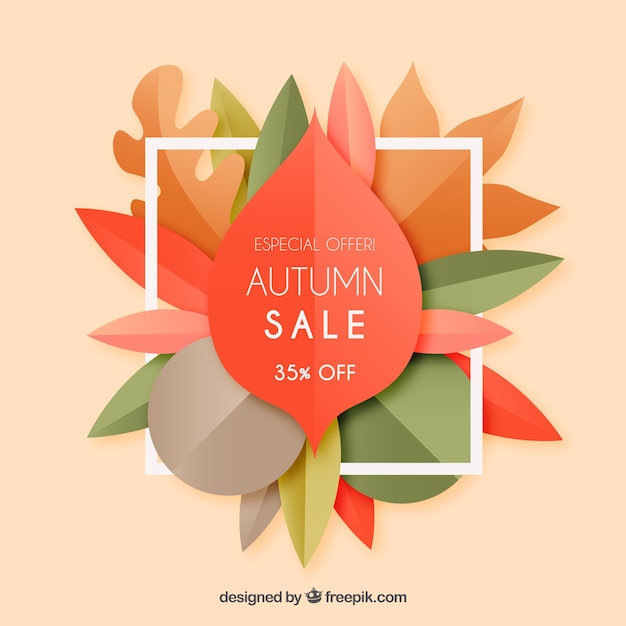 Free vector modern autumn sale composition with flat design