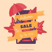 Free vector modern autumn sale composition with lovely style