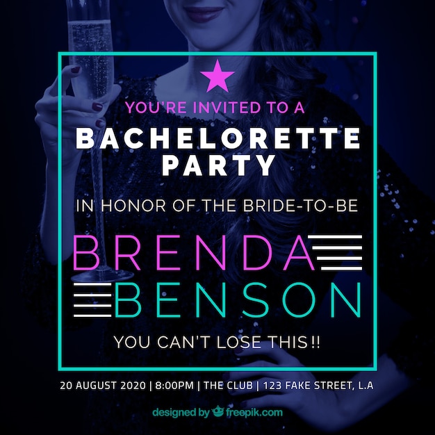 Modern bachelorette party invitation