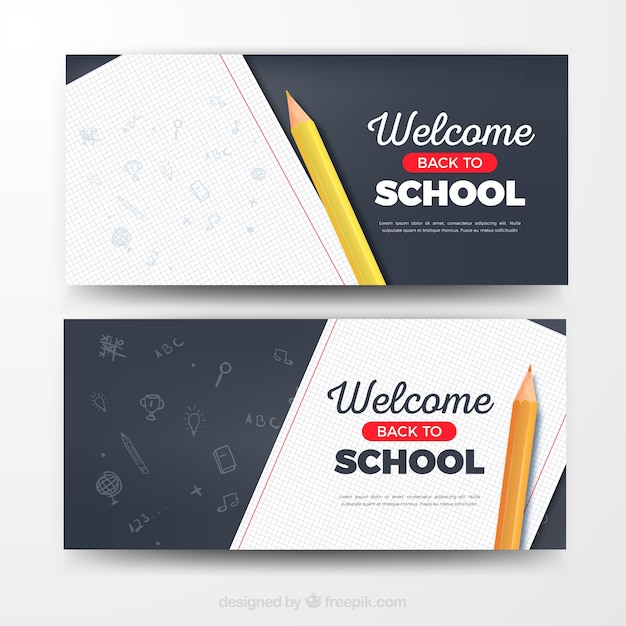 Modern back to school banners