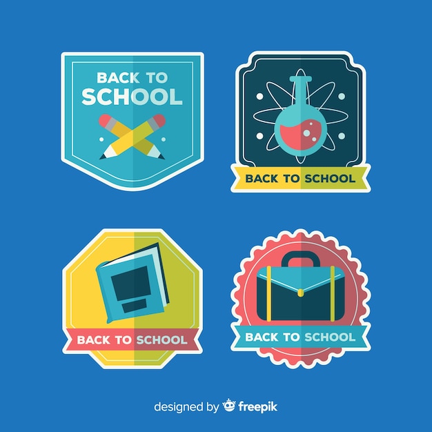 Free Vector modern back to school label collection