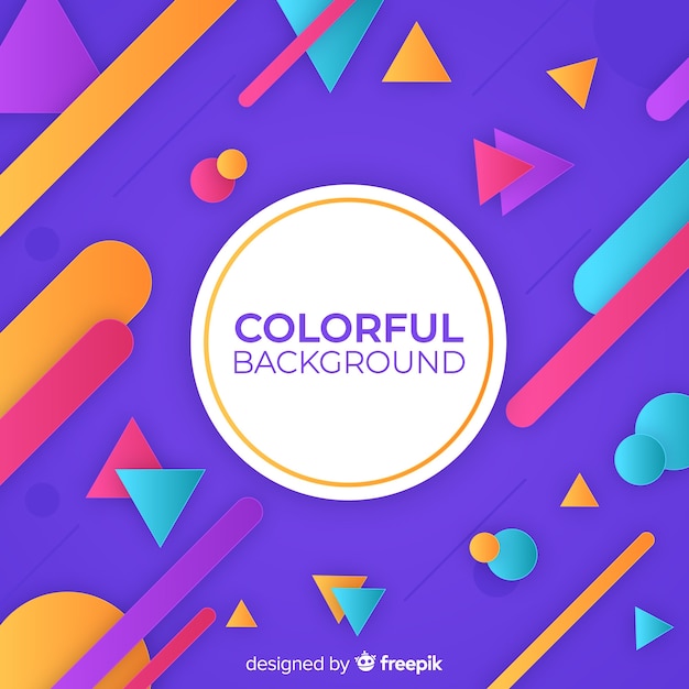 Modern background with colorful abstract shapes