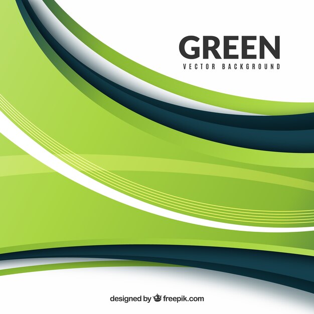 Modern background with green waves