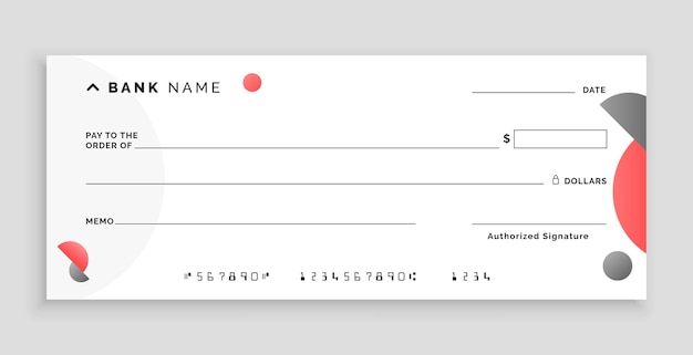 Free Vector modern bank check voucher template a payment document