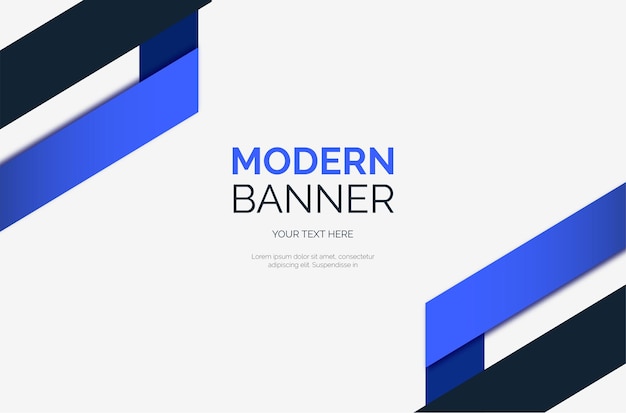 Modern Banner Background with Abstract Blue Shapes