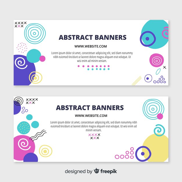 Modern banners with abstract shapes