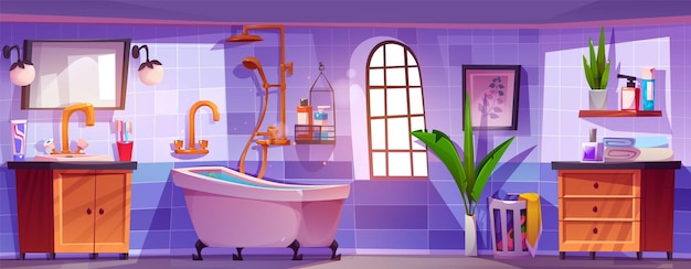 Free Vector modern bathroom interior design